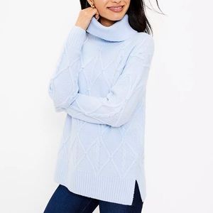 Sky Blue Turtlneck Sweatwer Ann Taylor Loft size Medium